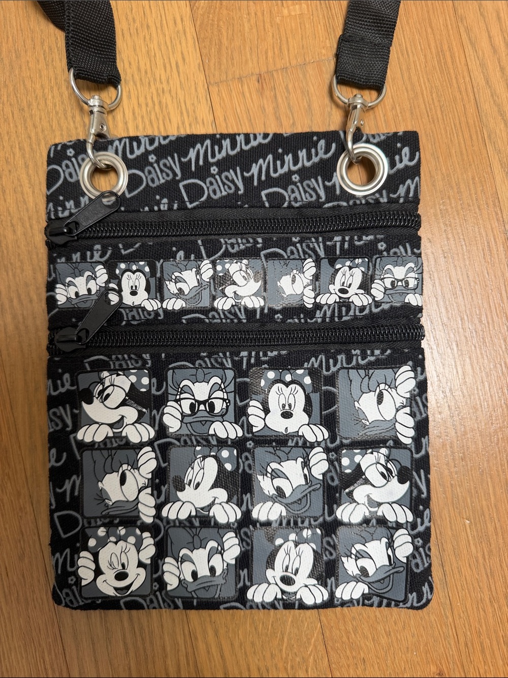 Disney Black & White Daisy and Minnie Crossbody Pouch